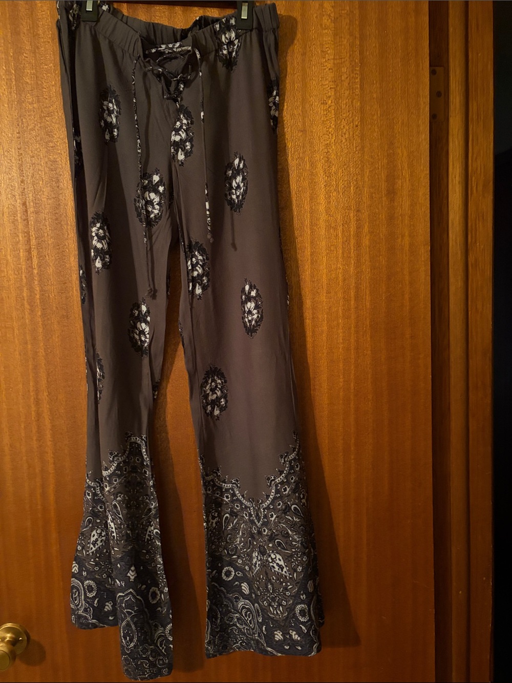 Billabong Black Paisley-Print Flare Pants